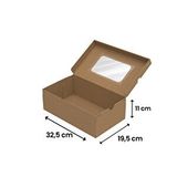 Packanya 32,5X19,5X11 - 200 Adet Pencereli Kendinden Kapaklı Ayakkabı Kutusu