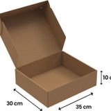Packanya 35X30X10-50 Adet Kilitli E-Ticaret Karton Kargo Kutusu