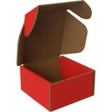 Packanya 8X8X4 - 100 Adet Kırmızı Kilitli E Ticaret Karton Kargo Kutusu