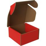 Packanya 8X8X4 - 25 Adet Kırmızı Kilitli E Ticaret Karton Kargo Kutusu