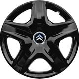 PackGar Citroen C15 15 Inç Jant Kapağı Amblemli Piano Black 4'lü Set 202