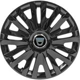 PackGar Dacia 15 Inç Jant Kapağı Amblemli Piano Black 4'lü Takım 209