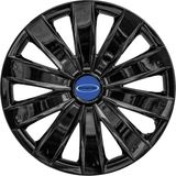 PackGar Ford Fiesta 16 Inç Jant Kapağı Amblemli Piano Black 4'lü Set 213