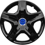 PackGar Ford Fiesta 16 Inç Uyumlu Jant Kapağı Amblemli Piano Black 4'lü Takım 203