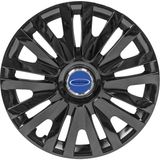 PackGar Ford Fiesta Van 14 Inç Jant Kapağı Amblemli Piano Black 4'lü Set 208