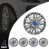 PackGar Ford Focus 14 Inç Uyumlu Jant Kapağı Amblemli Gri 4'lü Takım 123