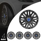 PackGar Ford Focus 14 Inç Uyumlu Jant Kapağı Amblemli Piano Black 4 Adet 1 Takım 208