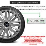 PackGar Opel Corsa C 14 Inç Jant Kapağı Amblemli Gri 4'lü Takım 123