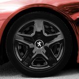 PackGar Peugeot 207 16 Inç Uyumlu Jant Kapağı Amblemli Piano Black 4 Adet 1 Takım 203