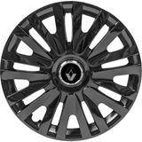 PackGar Renault Clio Iv 15 Inç Uyumlu Jant Kapağı Amblemli Piano Black 4'lü Takım 209