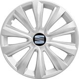 PackGar Seat Altea 16 Inç Jant Kapağı Amblemli Gri 4'lü Takım 143