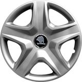 PackGar Skoda Rapid 16 Inç Uyumlu Jant Kapağı Amblemli Gri 4'lü Takım 120