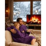 Packho Welsoft Kapüşonlu Giyilebilir Tv Battaniyesi – Unisex Oversize (1 Adet) - Mor - 80 x 120 cm