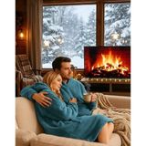 Packho Welsoft Kapüşonlu Giyilebilir Tv Battaniyesi – Unisex Oversize (1 Adet) - Petrol Mavisi - 80 x 120 cm