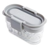 PackIt Mod Mini Bento Gıda Saklama Kabı, Çelik Gri, Kırılmaz Kristal Şeffaf Taban, Sızdırmaz Bölücü ve Kapaklı, Mikrodalgaya Uygun, Bulaşık Makinesinde Güvenli, Atıştırmalıklar için Tasarlandı, 1