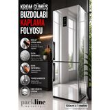 Packline Marketing Gümüş Krom Varak Buzdolabı Kaplama Folyosu 100cm x 1Metre