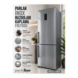Packline Marketing Parlak inox Buzdolabı Kaplama Folyosu 61cm x 1Metre