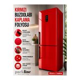 Packline Marketing Parlak Kırmızı Buzdolabı Kaplama Folyosu 61cm x 1Metre