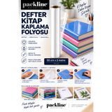 Packline Marketing Şeffaf Kendinden Yapışkanlı Defter Kitap Kaplama Folyosu 50cm x 2metre