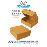 PackMai 12X12X5CM Karton Kutu (100 Adet) E-Ticaret, Kargo, Hediye, Takı ve Aksesuar Kutusu
