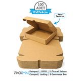 PackMai 17X17X4 cm Kraft Kilitli Karton Kutu 100 Adet | E-Ticaret Gönderi, Hediye ve Ürün Kutusu