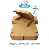 PackMai 17X17X4 cm Kraft Kilitli Karton Kutu 25 Adet | E-Ticaret Gönderi, Hediye ve Ürün Kutusu