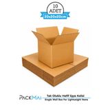 PackMai 20x20x20 cm 10 ADET Kraft Karton Koli Kutu Tek Oluklu 4 mm E-Ticaret Kargo Kutusu