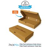 PackMai 25x16x4 cm Karton Kraft Kutu |25 Adet| Kargo Gıda Kutusu Baskılı | Pide Tost Lahmacun