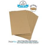 PackMai 35x50cm Oluklu Mukavva | 12 ADET | 6mm Karton Levha | Proje-Puzzle-Tuval-Maket-Okul-Hobi-Paketleme