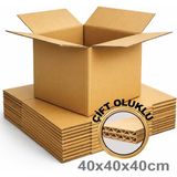 PackMai 40X40X40CM 10ADET Çift Oluk Kalın Sağlam Boş Karton Koli (Ev Taşınma-Çeyiz-Depolama-Nakliye)