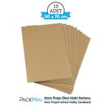 PackMai 50x70 Oluklu Mukavva Karton 4mm 10'lu Kraft Proje Okul Maket Hobi Ambalaj Kartonu