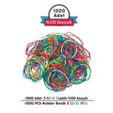 PackMai Ambalaj-paket Lastiği Karışık Renkli (1000 ADET)%100 Kauçuk|200 Gr(OKUL-KIRTASİYE-AMBALAJ-PAKETLEME)