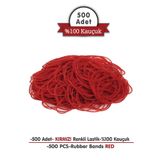 PackMai Kırmızı Paket Lastiği 500 Adet - 100 gr, 6 cm Genişlik, 1,2 cm Kalınlık, 30 cm Esneme - %100 Kauçuk
