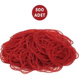PackMai Kırmızı Renk Ambalaj-Paket Lastiği 500 Adet 1,2 mm Kalınlık 6 cm Genişlik