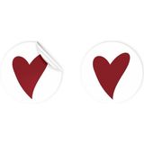 packmira etiket&ambalaj Kuşe Sticker - Kalp (4X4CM) 48 Adet