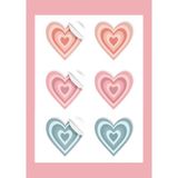 packmira etiket&ambalaj Kuşe Sticker Paketleme & Kargo Etiketi (4X4CM) 48 Adet - Kalp -