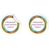 packmira etiket&ambalaj Sticker Kuşe (2,5*2,5cm) 100 Adet Yuvarlak Kesim -Hediyemizdir Renkli-