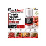 Packtech 30 Cm X 5 Metre Rulo Tırtıklı Vakum Makinesi Poşeti Makinası Torbası