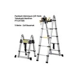 Packtech Alüminyum Çift Yönlü Teleskopik Merdiven | 8+8 Basamak - 5 Metre