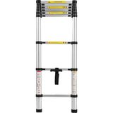 Packtech Alüminyum Teleskopik Merdiven 14 Basamak 5 Metre Ergonomik Yapı ile Ev ve Bahçe Kullanımına Uygun