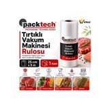 Packtech Tırtıklı Rulo Vakum Makinesi Poşeti- Torbası 25 Cm X 5 Metre