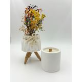 Paçuli Kokulu Mum Soya Wax Doğal Dekoratif Mum - Beyaz