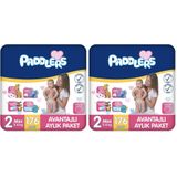Paddlers Bebek Bezi 2 Numara Mini (3-6 Kg) 176 Adet – Aylık Paket (2 paketi)