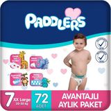 Paddlers Bebek Bezi 7 Numara Xx-Large (20-30 Kg) 72 Adet Aylık Paket Yüksek Emicilik - 1 Adet Ürün - XL