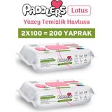 Paddlers Easy Clean Lotus Çiçeği Kokulu Yüzey Temizlik Havlusu 200 Yaprak (2x100) – Yüksek Hijyen