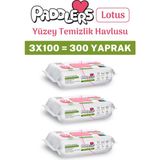 Paddlers Easy Clean Lotus Çiçeği Kokulu Yüzey Temizlik Havlusu 300 Yaprak (3x100) – Yüksek Hijyen