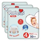Paddlers Külot Bebek Bezi 4 Numara Maxi 30 Adet (7-14 Kg) Eko Paket (3 paketi)