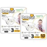 Paddlers Protection Bebek Bezi 3 Numara (4-9 Kg) 100 Adet – 2’li Set, Maksimum Koruma - Standart