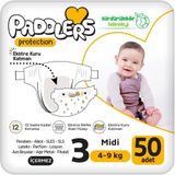 Paddlers Protection Bebek Bezi 3 Numara (4-9 Kg) 50 Adet – Paket, Maksimum Koruma - Standart
