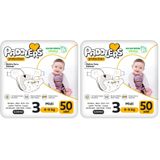 Paddlers Protection Bebek Bezi 3 Numara Midi (4-9 Kg) 50 Adet – Jumbo Paket, Maksimum Koruma (2 paketi)